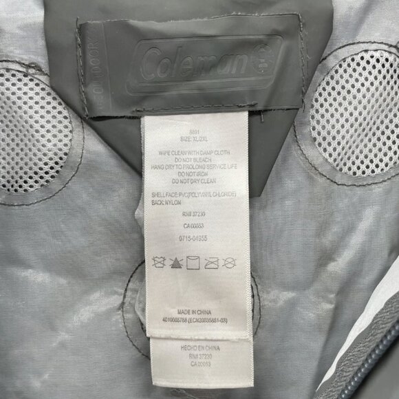 COLEMAN RAIN JACKET- MENS XL/2XL | GRAY & NEON YELLOW | WORKWEAR + GORPCORE - Picture 5 of 11